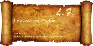 Levkovics Fodor névjegykártya