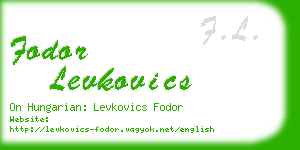 fodor levkovics business card
